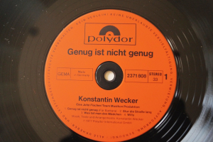 Konstantin Wecker Genug ist nicht genug (Vinyl LP)