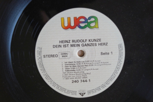 Heinz Rudolf Kunze Dein ist mein ganzes Herz (Vinyl LP)
